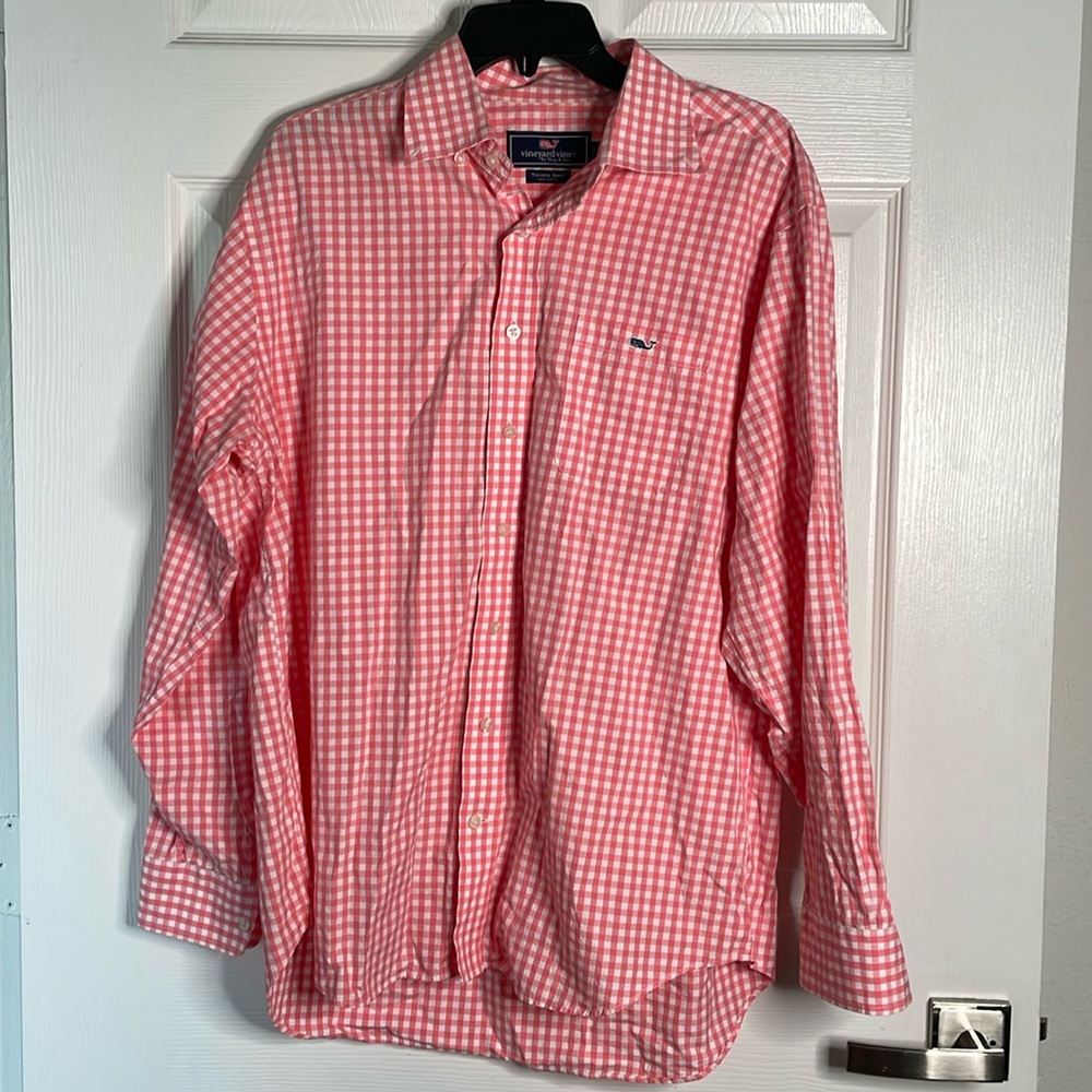 Vineyard vines plaid long sleeve button down shirt